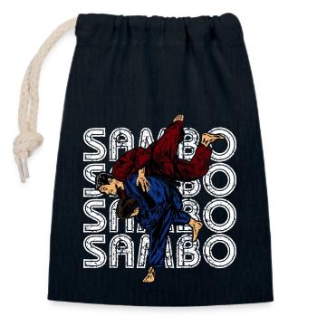 Sambo Autodéfense URSS Arts martiaux - Sac cadeau en coton avec cordon (14 x 20 cm) - bleu marine - Devant