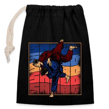 Sambo Union soviétique URSS Russie Sports - Sac cadeau en coton avec cordon (14 x 20 cm) - noir - Devant