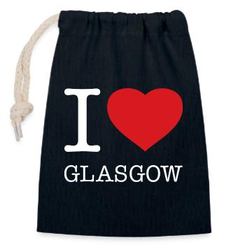 J’ADORE GLASGOW - Sac cadeau en coton avec cordon (14 x 20 cm) - bleu marine - Devant