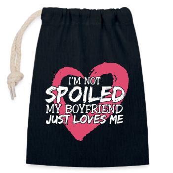 I'm Not Spoiled My BF Just Loves Me Proud - Closable cotton gift bag (14x20cm) - navy - Front