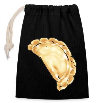Polish Food Pierogi - Closable cotton gift bag (14x20cm) - black - Front