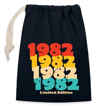 1982: Limited Edition - 42nd Anniversary - Closable cotton gift bag (14x20cm) - navy - Front