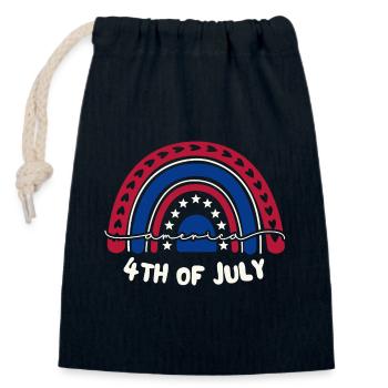 4th of July, independence day - Closable cotton gift bag (14x20cm) - navy - Front