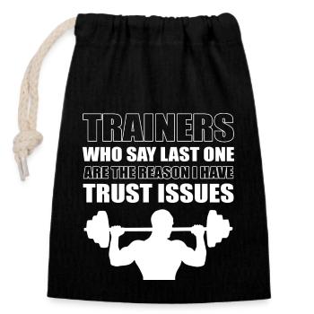 Trainer - Closable cotton gift bag (14x20cm) - black - Front