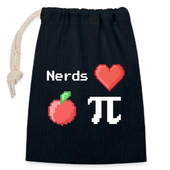 Les nerds adorent Apple Pi Pi Pi Dictons Math Pixel - Sac cadeau en coton avec cordon (14 x 20 cm) - bleu marine - Devant