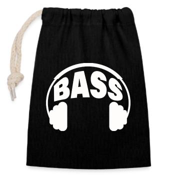 BASSE - Sac cadeau en coton avec cordon (14 x 20 cm) - noir - Devant