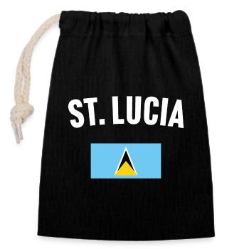 Drapeau de Sainte-Lucie - Sac cadeau en coton avec cordon (14 x 20 cm) - noir - Devant