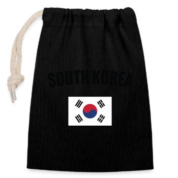 Drapeau de la Corée du Sud - Sac cadeau en coton avec cordon (14 x 20 cm) - noir - Devant