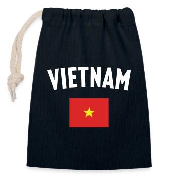 Drapeau du Vietnam - Sac cadeau en coton avec cordon (14 x 20 cm) - bleu marine - Devant