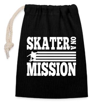 Skateboard Art Pour Garçons Filles Hommes Skateboard Cadeaux - Sac cadeau en coton avec cordon (14 x 20 cm) - noir - Devant