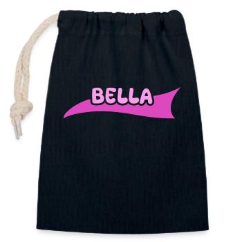 Bella als Vorname - Verschließbarer Geschenkbeutel aus Baumwolle (14x20cm) - Navy - Vorne