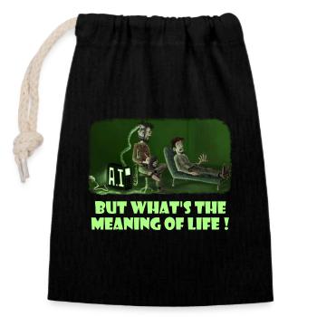 One of the many paradoxes of AI - Closable cotton gift bag (14x20cm) - black - Front