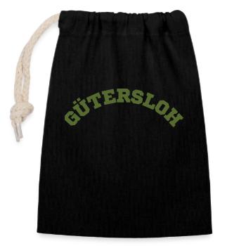 Gütersloh - Verschließbarer Geschenkbeutel aus Baumwolle (14x20cm) - Schwarz - Vorne