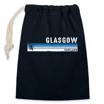 Glasgow, Écosse, ville animée, fierté écossaise - Sac cadeau en coton avec cordon (14 x 20 cm) - bleu marine - Devant
