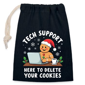Tech Support, I'm here to delete your cookies - Closable cotton gift bag (14x20cm) - navy - Front