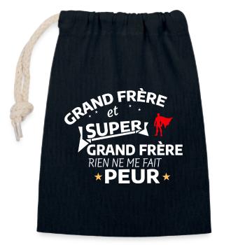 Super Big Brother Heroic Paraphrasing - Closable cotton gift bag (14x20cm) - navy - Front