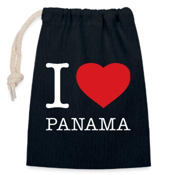 I LOVE PANAMA - Verschließbarer Geschenkbeutel aus Baumwolle (14x20cm) - Navy - Vorne