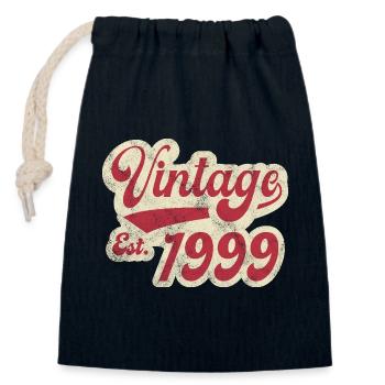 Jahrgang Est 1999 - Verschließbarer Geschenkbeutel aus Baumwolle (14x20cm) - Navy - Vorne