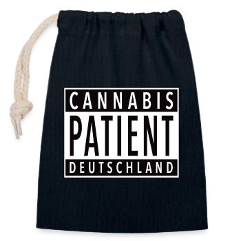 Cannabis Patient Deutschland - Verschließbarer Geschenkbeutel aus Baumwolle (14x20cm) - Navy - Vorne