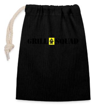Grill Squad Grilling - Closable cotton gift bag (14x20cm) - black - Front