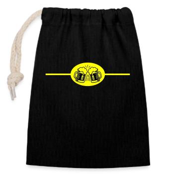 Beer Element - Closable cotton gift bag (14x20cm) - black - Front