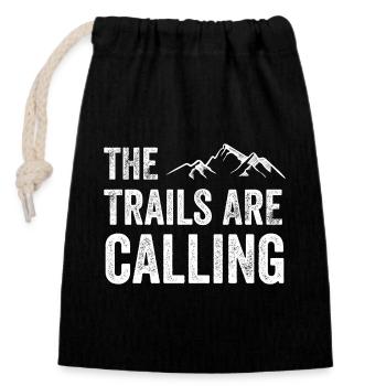 The Trails Are Calling - Closable cotton gift bag (14x20cm) - black - Front