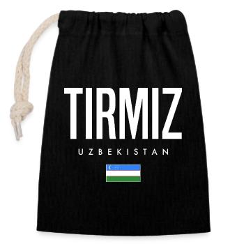 Tirmiz Usbekistan - Verschließbarer Geschenkbeutel aus Baumwolle (14x20cm) - Schwarz - Vorne