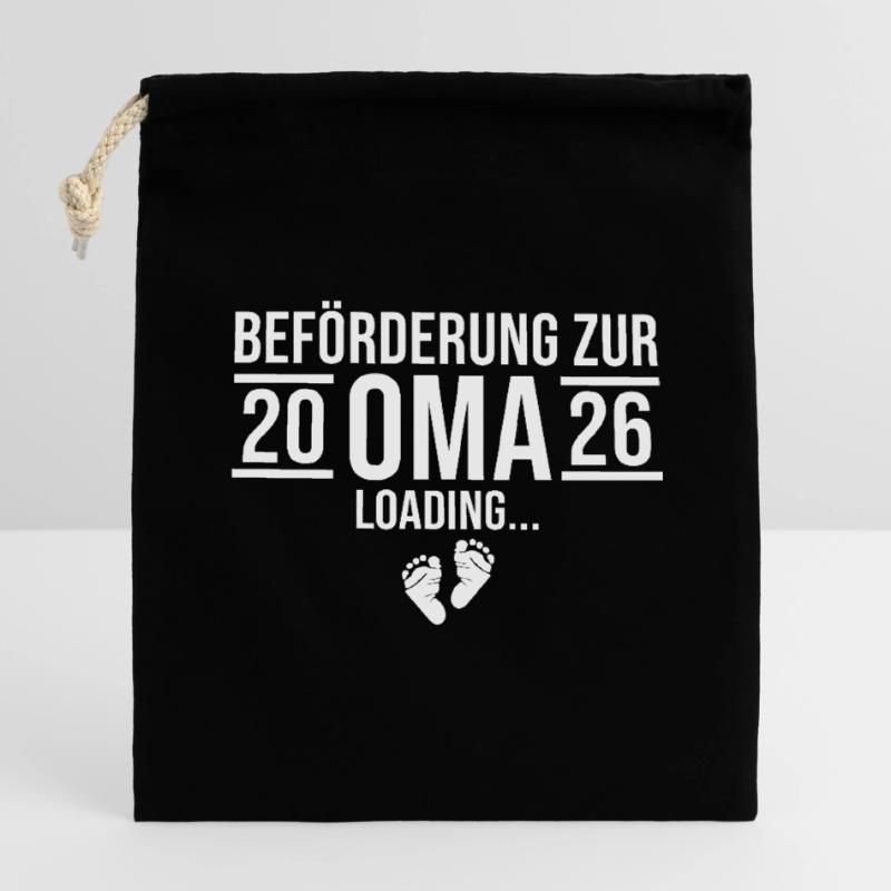 Oma 2026 loading - Werdende Großmutter Verschließbarer Geschenkbeutel aus Baumwolle (14x20cm)