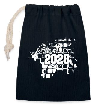 Artwork 2028 - Closable cotton gift bag (14x20cm) - navy - Front