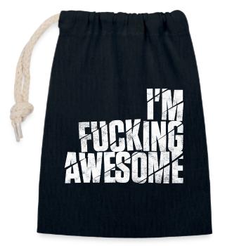 I'm fucking awesome - Sac cadeau en coton avec cordon (14 x 20 cm) - bleu marine - Devant