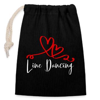 Danse en ligne Cowboy Danseuse en ligne Danse en ligne - Sac cadeau en coton avec cordon (14 x 20 cm) - noir - Devant