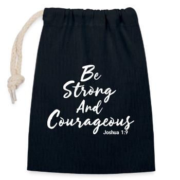 Sei stark und mutig Josua 1:9 Jesus - Verschließbarer Geschenkbeutel aus Baumwolle (14x20cm) - Navy - Vorne