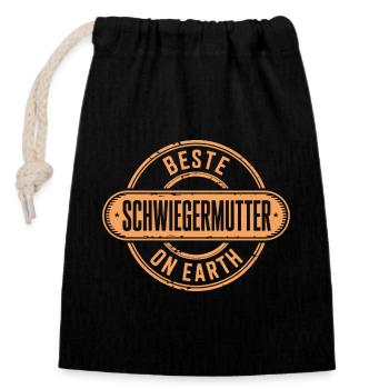 Best Mother-in-law Gift - Closable cotton gift bag (14x20cm) - black - Front