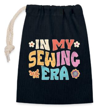 In my sewing era - Verschließbarer Geschenkbeutel aus Baumwolle (14x20cm) - Navy - Vorne