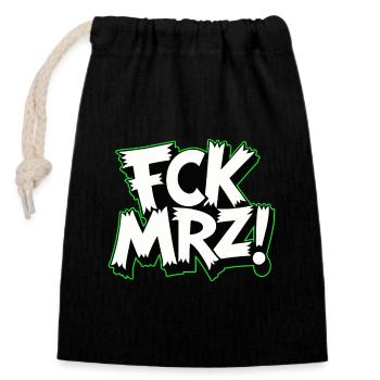 FCK MRZ Politischer Protest Slogan - Verschließbarer Geschenkbeutel aus Baumwolle (14x20cm) - Schwarz - Vorne