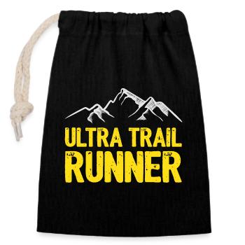 Ultra Trail Runner - Verschließbarer Geschenkbeutel aus Baumwolle (14x20cm) - Schwarz - Vorne