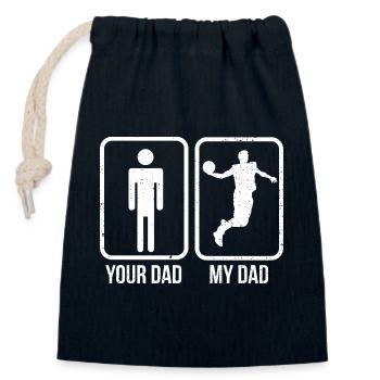 My Dad vs Your Dad Basketball - Closable cotton gift bag (14x20cm) - navy - Front