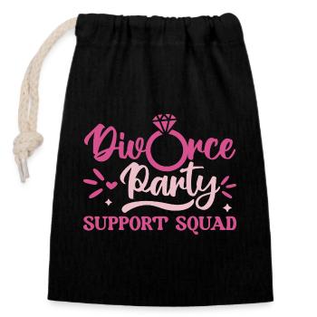 Divorce Party Girlfriends Breakup Divorced Couple - Closable cotton gift bag (14x20cm) - black - Front