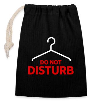 Do Not Disturb Kleiderbügel Spruch Humor - Verschließbarer Geschenkbeutel aus Baumwolle (14x20cm) - Schwarz - Vorne