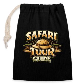 Guide touristique de safari, costumes, Carnaval, Zoo d’Afrique - Sac cadeau en coton avec cordon (14 x 20 cm) - noir - Devant