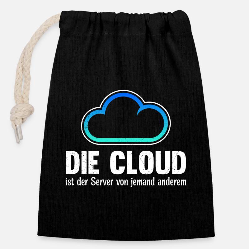 Coder DIE CLOUD IST DER SERVER VON JEMANDE ANDREN - Verschließbarer Geschenkbeutel aus Baumwolle (14x20cm) - Schwarz