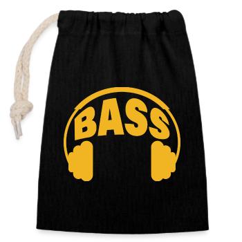 Basse - Sac cadeau en coton avec cordon (14 x 20 cm) - noir - Devant