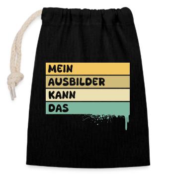 Handwerker Ausbilder - Verschließbarer Geschenkbeutel aus Baumwolle (14x20cm) - Schwarz - Vorne