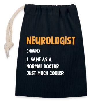 Neurologist saying: Outstanding doctor - Closable cotton gift bag (14x20cm) - navy - Front