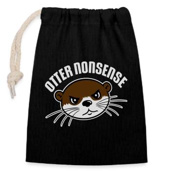 Otter Nonsense Lustig Wortspiel Otter Liebe Spruch - Verschließbarer Geschenkbeutel aus Baumwolle (14x20cm) - Schwarz - Vorne