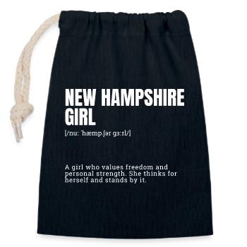 New Hampshire Girl : Force gratuite - Sac cadeau en coton avec cordon (14 x 20 cm) - bleu marine - Devant
