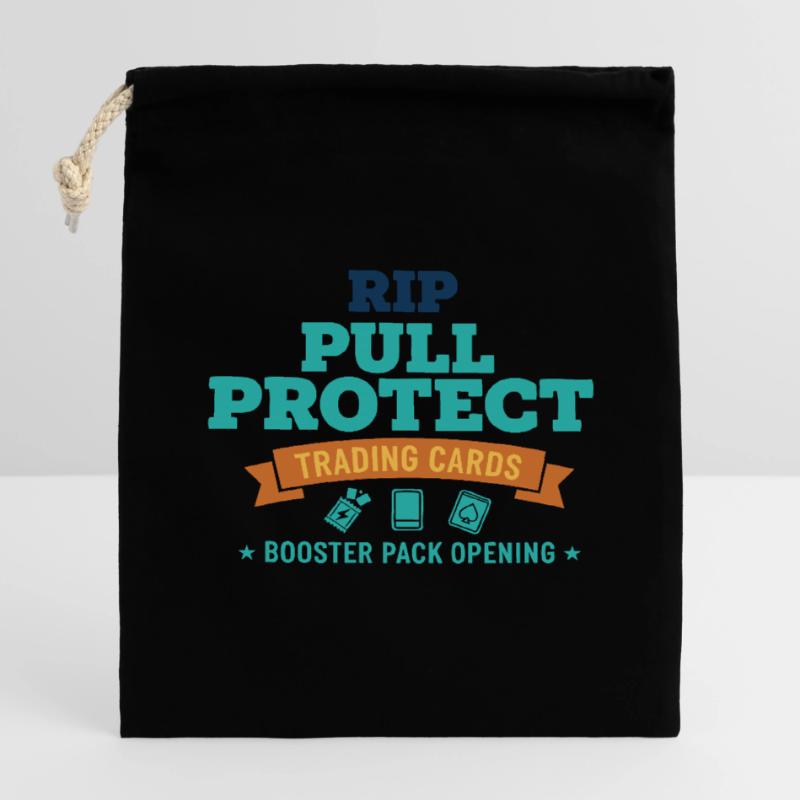 Rip Pull Protect Trading Cards Booster Pack Closable cotton gift bag (14x20cm)