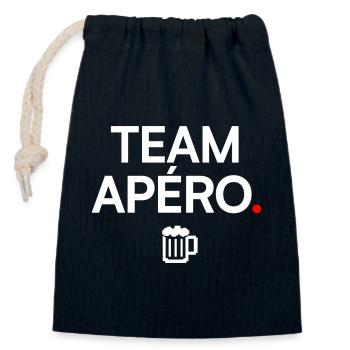 TEAM APÉRO | Minimaler Partyhumor - Verschließbarer Geschenkbeutel aus Baumwolle (14x20cm) - Navy - Vorne