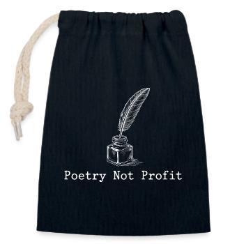 Poetry Not Profit Poetcore Literary Dark Academia - Closable cotton gift bag (14x20cm) - navy - Front