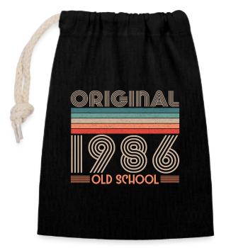 ORIGINAL 1986 OLD SCHOOL 40th Birthday - Closable cotton gift bag (14x20cm) - black - Front